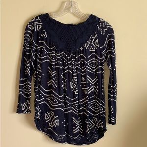 Free People High Lace Collar Top, XS